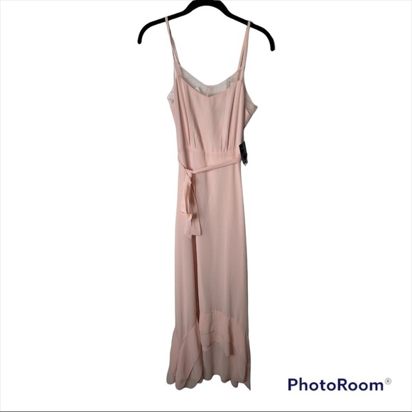 NWT LULUS Blush Pink Stars in Your Eyes Maxi Dress Bridesmaid Size Small - Picture 5 of 6